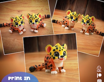 Flexy Baby Cheetah STL Print In Place