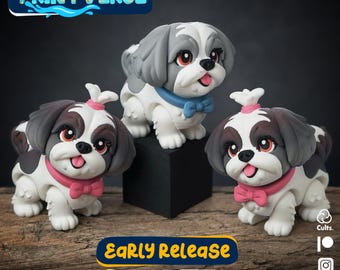 Flexy Shih Tzu Puppy STL Print In Place