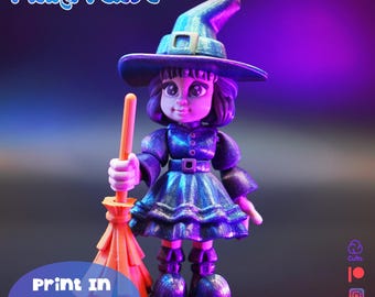 Flexy Baby Witch STL Print In Place