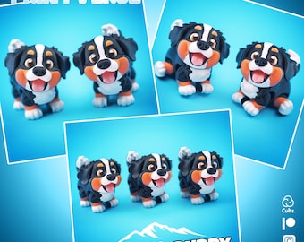 Flexy Bernese Mountain Dog Puppy STL Print In Place