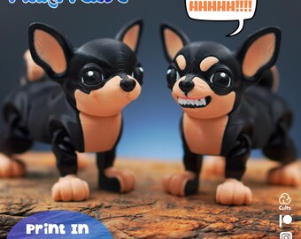 Flexy Chihuahua Dog STL Print In Place