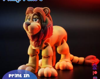 Flexy Lion STL Print In Place