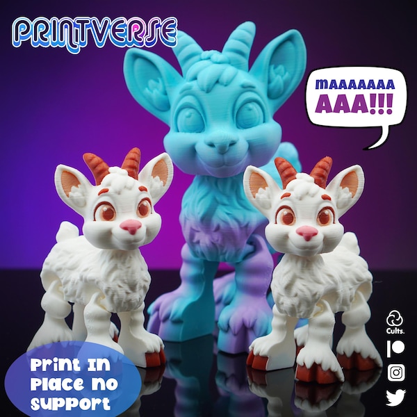 Flexy Billy Goat STL Print In Place