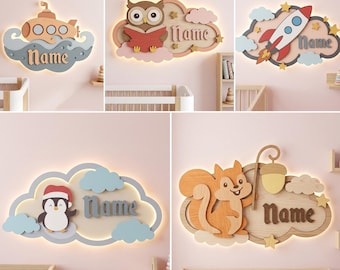 Personalized Name Sign SVG Bundle, Laser Cut Nursery Decor (Digital Download)