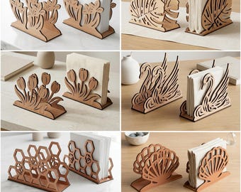 Wooden Napkin Holder SVG Bundle | Laser Cut Files for Kitchen Decor (Digital Download)
