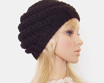 READY TO SHIP Rainbow Hat Womens Hat Mens Hat Black Hat Kaleidoscope Beanie in Black and Brights Knit Hat Womens Accessories