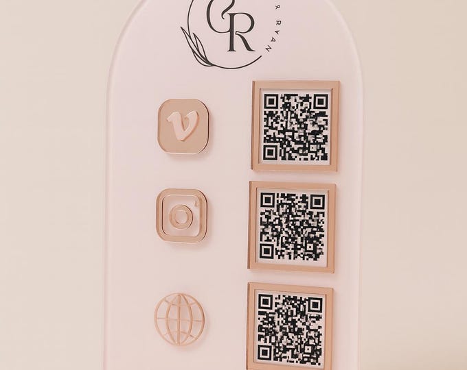 Custom Acrylic QR Code Business Sign, Social Media Display - Etsy