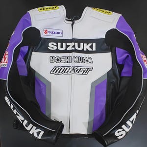 Suzuki Motorcycle Leather Jacket, Rocket MotoGP Biker Jacket, CE Approved Biker jacket, Genuine Cowhide Leather Jacket, Gift For Him or Her
