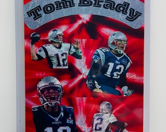 Tarjeta deportiva gigante personalizada de Tom Brady ~ NFL ~ Patriots ~ Tarjeta de carrera de 20 temporadas ~
