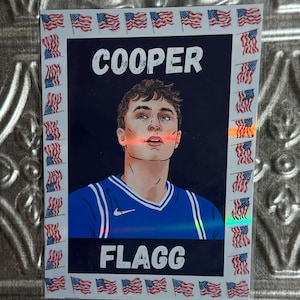 Cooper Flagg Custom Novelty JUMBO Sports Card ~ USA Edition ~ JUMBO 5x7 ~ Grid Holo ~ Rated Rookie ~ Duke