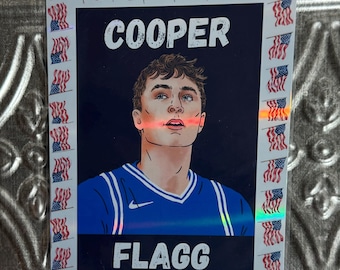Cooper Flagg Custom Novelty JUMBO Sports Card ~ USA Edition ~ JUMBO 5x7 ~ Grid Holo ~ Rated Rookie ~ Duke