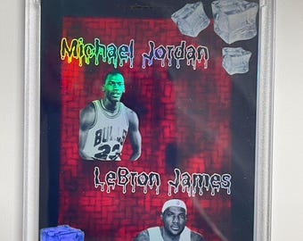 Figurina sportiva personalizzata del duo di leggende Michael Jordan e LeBron James - NBA -