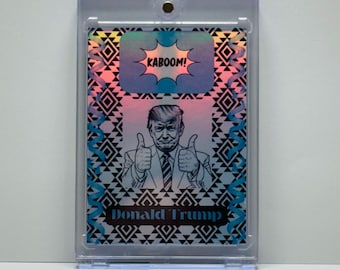 Tarjeta coleccionable refractora personalizada de novedad KABOOM de Donald Trump ~ MAGA ~