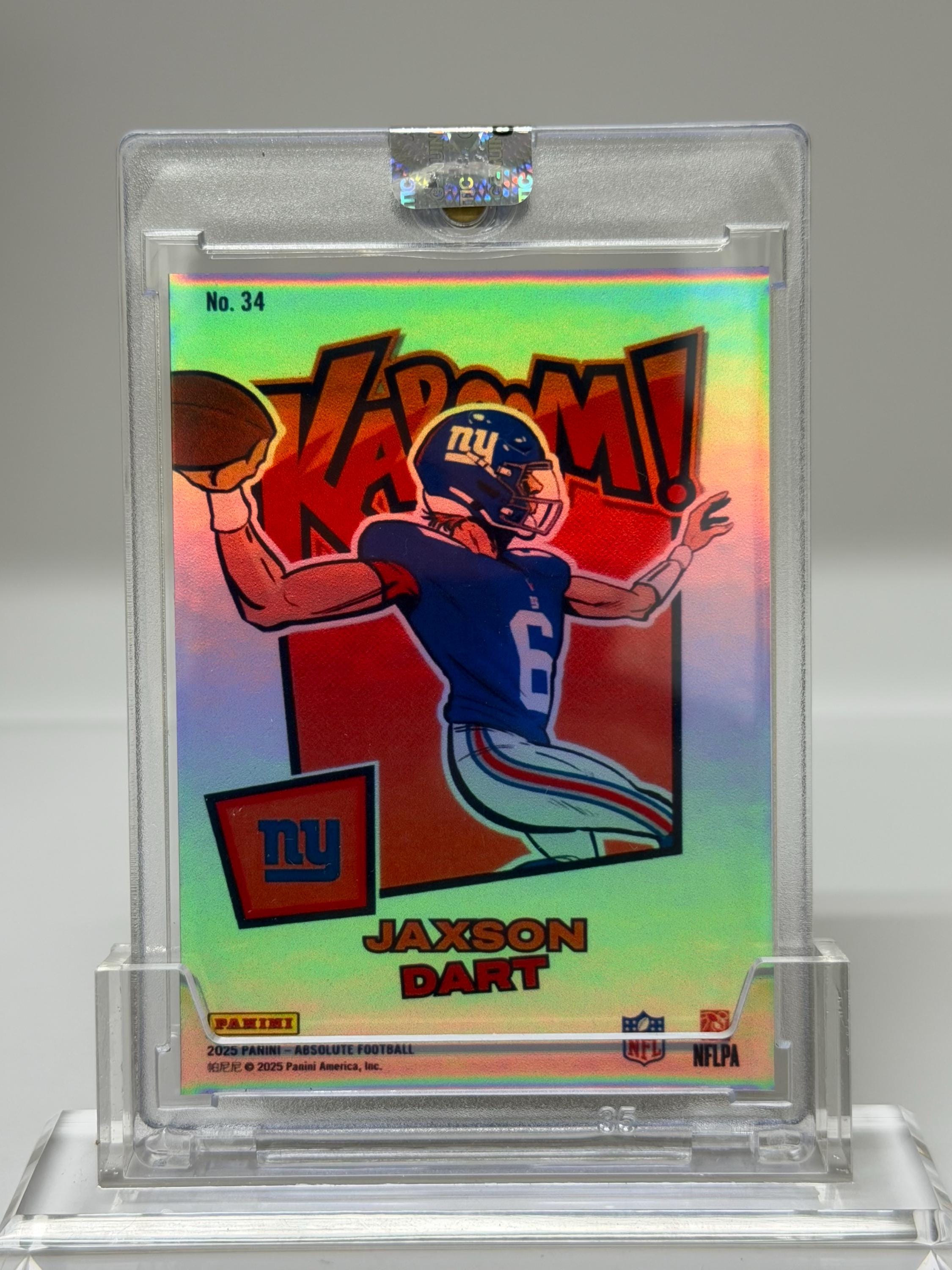 Jaxson Dart Custom Novelty Kaboom Refractor - NY Giants - Sports