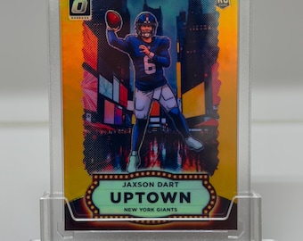 Tarjeta deportiva Jaxson Dart Custom Novelty Uptown Refractor - NY Giants - Hecha a mano (ver descripción)