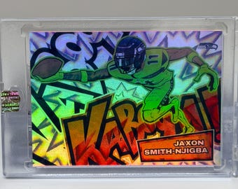 Jaxon Smith-Njigba Custom Novelty Kaboom Refractor Sports Card ~ Seahawks