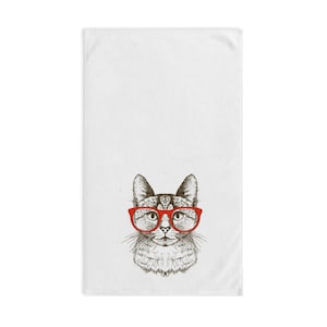 Whimsical Cat Hand Towel - Cute Kitchen Decor, Gift for Cat Lovers, Fun Bathroom Towel, Cat-Themed Home Accessory, Unique Gift Idea