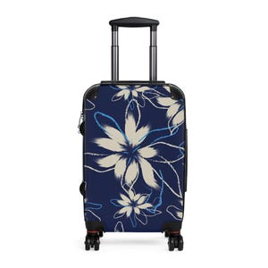 Suitcase-Chic Floral Handgepäck, stilvolle Reisetasche, Blumen-Design-Koffer, Reise-Geschenk, Urlaubsutensilien, Trolley mit Blumenmuster