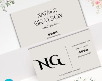 Editable Pink Salon Business Card Template: Modern QR Code Design (Instant Download)