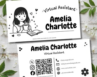 Minimalist Business Card Canva Template, Elegant Editable Business Card Design, Double Sided Small Business Branding Card, Digital Download