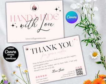 Small Business Thank You Card Template, Modern Minimal Design (Editable Canva, Printable)