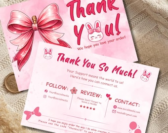 Business Thank You Card Template Editable in Canva, Small Business Thank You Card, Printable Order Insert Card, Thanks For Your Purchase