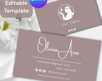 Floral Business Card Template: Modern Canva Design for Coaches (Digital Download)