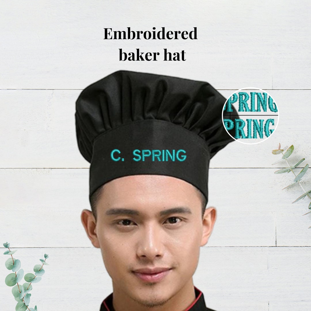 Embroidered Baker Hat, Personalized Chef Hat, Custom Kitchen Gift, Text