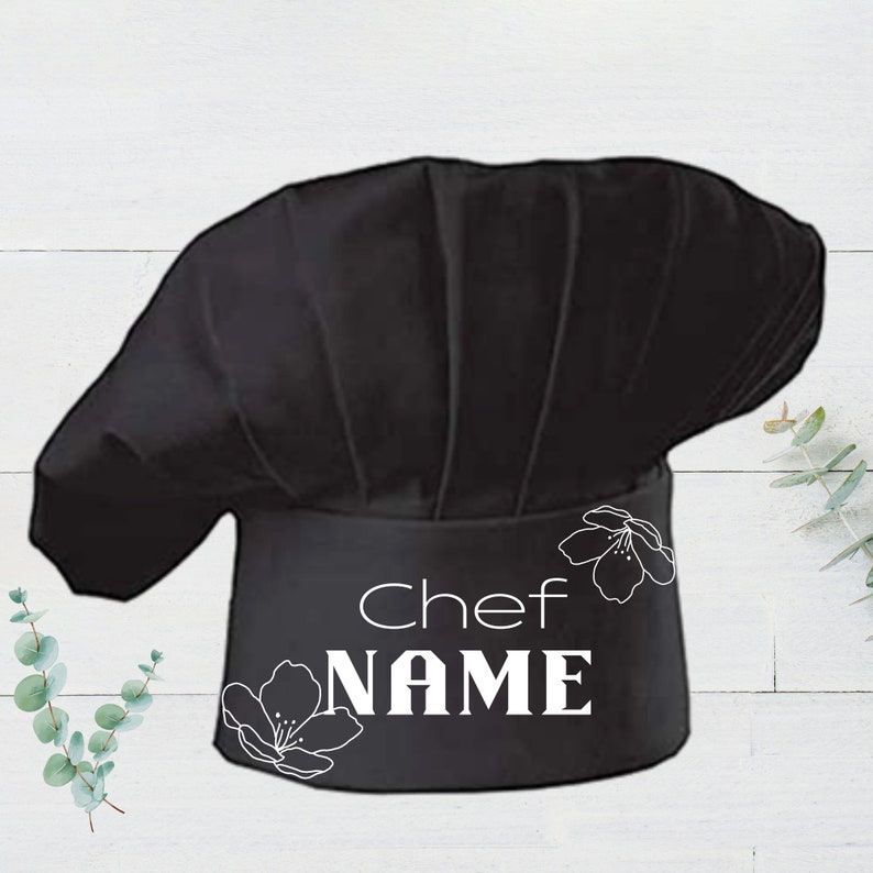 Floral Baker Hat Women Chef Hat Custom Printed Name. Etsy