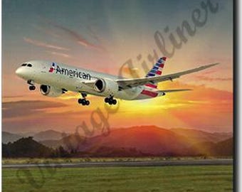 American Airlines 787 Square Sandstone Coaster