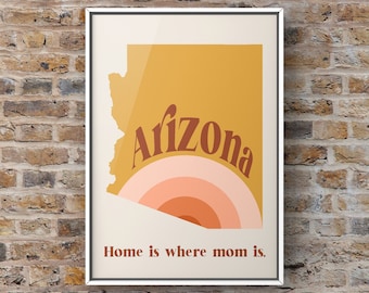 Personalized Gift ARIZONA Sunset Map * Custom Paper or Canvas Art * Engagement, Anniversary, Birthday, Graduation, Housewarming