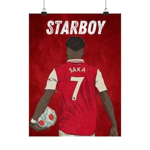 Saka Arsenal マットポスター サッカーファンへのギフト 縦型プリント 男の子、ボーイフレンド、兄弟、アーセナルファン向け ウォールアート装飾
