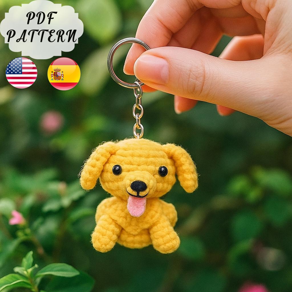 30 Golden Retriever Crochet Patterns to Make a Loyal Handmade Pup 17 Mini Golden Retriever Keychain Tutorial