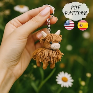 Fuzzy Highland Cow Amigurumi Crochet Pattern, Highland Cow, Cow Amigurumi Crochet, Cow Crochet Pattern