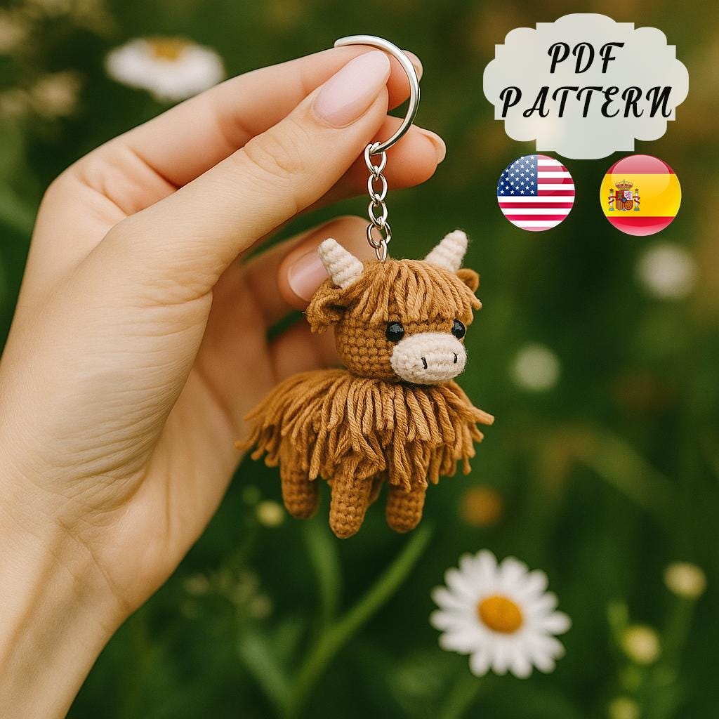 39 Highland Cow Crochet Patterns for Rustic, Fluffy Amigurumi Charm 17 Fuzzy Highland Cow Amigurumi Crochet