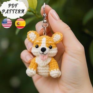 Amigurumi Corgi Crochet Pattern | Cute Dog Keychain PDF Tutorial | Crochet Corgi Pattern | Dog Amigurumi | Animal Crochet