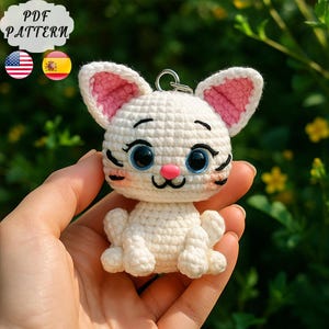 Patrón de crochet para un lindo gatito amigurumi: Tutorial en PDF de peluche suave para gato