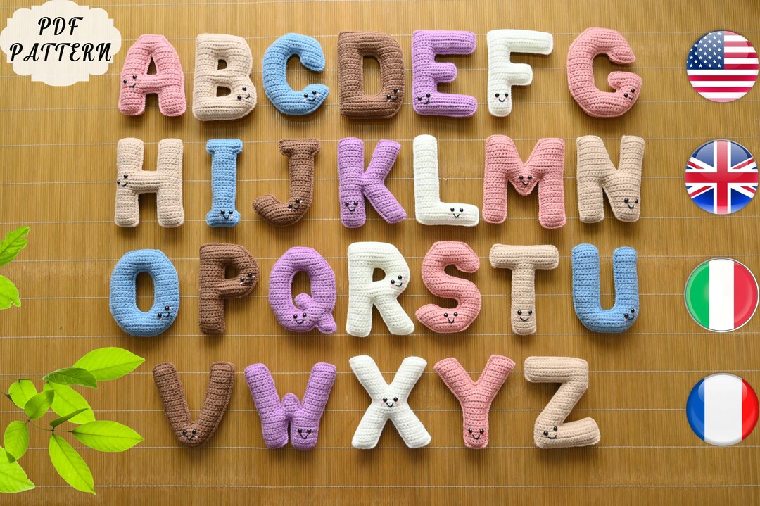 Crochet Alphabet Pattern, Crochet Uppercase Letters Pattern, Crochet ...
