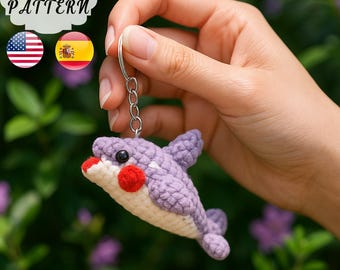 Patrón de Delfín Amigurumi a Crochet / Lindo Animal Marino de Peluche DIY / Descarga Digital en PDF Patrón de Delfín a Crochet / Delfín Amigurumi