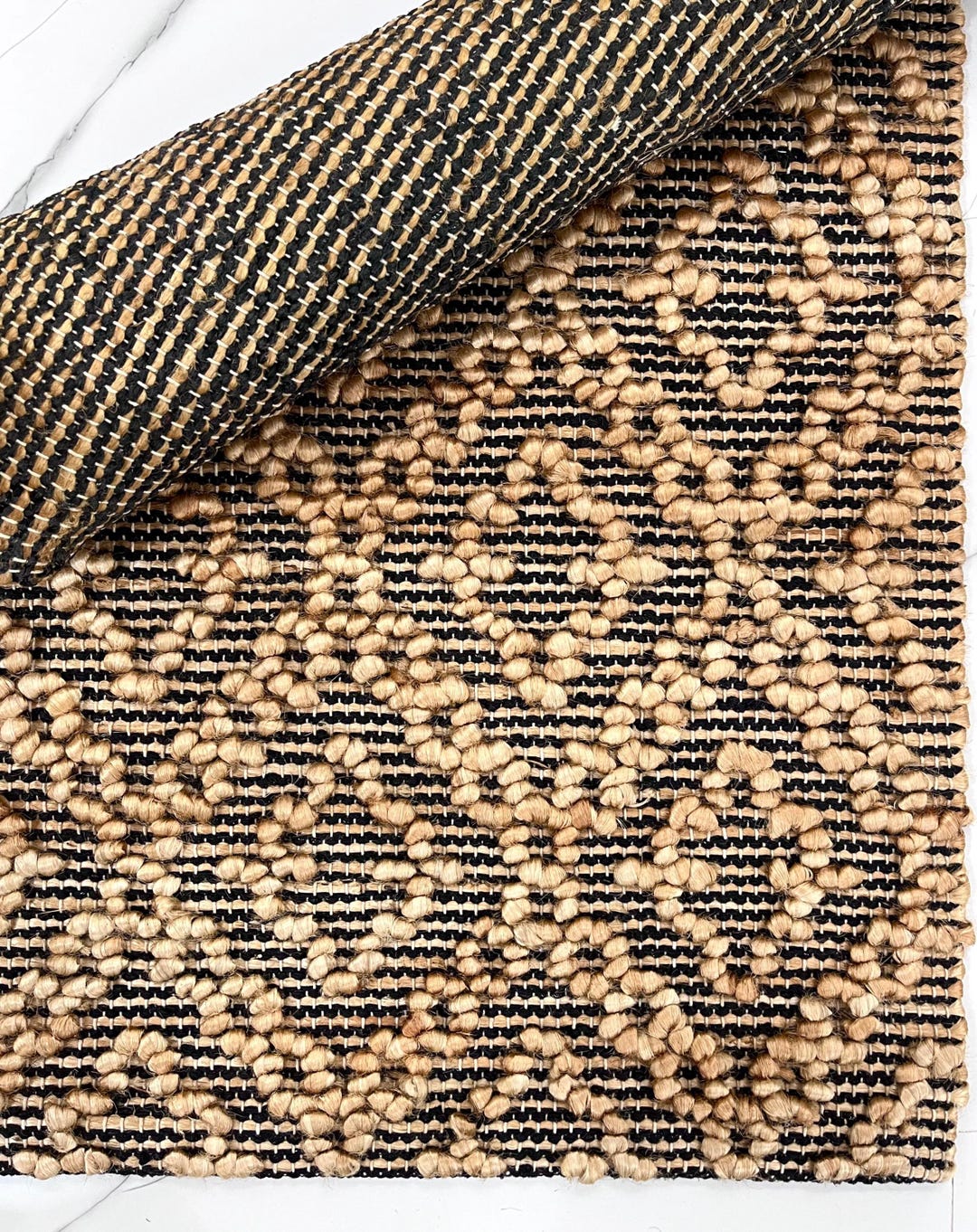 Buy Handwoven Jute Rug: Diamond Pattern Natural Boho Farmhouse Eco ...