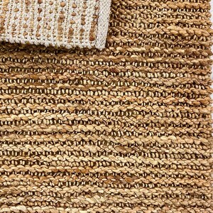 Handwoven Jute Rug: Natural Eco-friendly Boho Farmhouse Decor