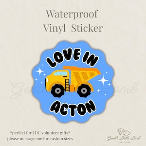 Love in Action Sticker – JW Construction Dump Truck Vinyl Sticker – Waterproof & Durable – Cute Spiritual Gift – Gentle Little Lamb