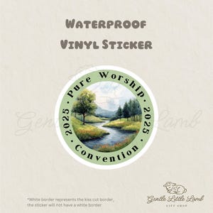 2025 JW Pure Worship Convention Sticker – River Landscape – Tranquil River Scene with Trees Keepsake