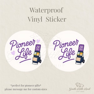Adesivo JW &quot;Pioneer Life&quot; – Adesivo in vinile JW Cart con logo JW.org – Con o senza cuori – Adesivo carino per il ministero – Impermeabile – Regalo Pioneer