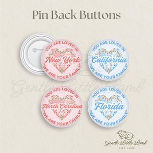 You Are Loved In” JW Pin Back Buttons – Encouragement Gifts for Jehovah’s Witnesses – Choose Any State or Country – “We Are Your Family”