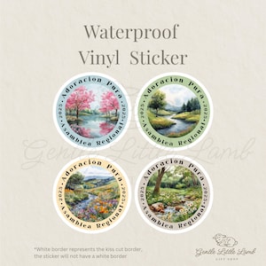 Stickers Asamblea Regional 2025 – “Adoración Pura” – Calcomanías Redondas de Vinilo 2” – Diseño Paisajes Naturales – Individual o Pack