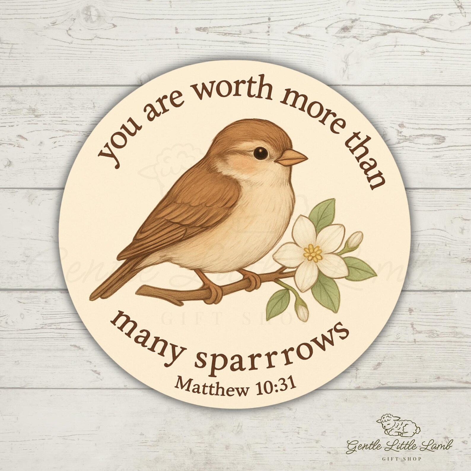 You Are Worth More Than Many Sparrows Sticker | Matthew 10:31 Faith ...