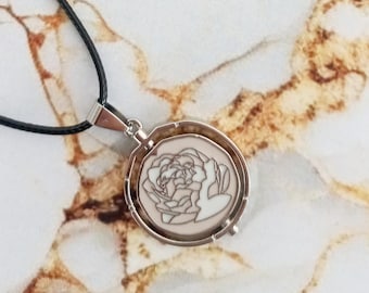 Colar giratório inspirado em Arcanos | Joias Powder & Ekko | Acessório para cosplay de League of Legends | Presente para gamers | Rosa Azul Steampunk