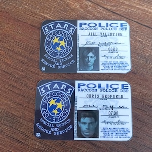 Jill Valentine & Chris Redfield ID Badge – Resident Evil S.T.A.R.S. Inspired Prop