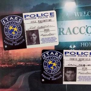Resident Evil S.T.A.R.S. ID Badge Prop: Jill Valentine & Chris Redfield